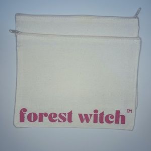 9x7 Forest Witch Canvas Bag with Pink Logo medium cosmetic, travel, multipurpose
